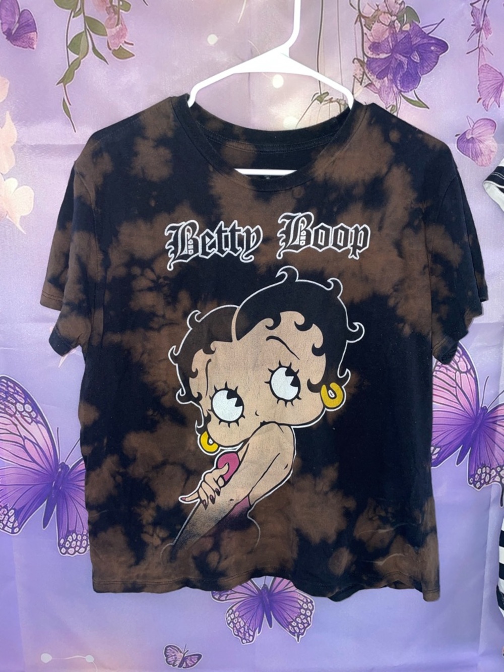 Betty Boop Black Tie-Dye Graphic Tee
